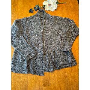 Eileen Fisher Petite Gray Open Front Cardigan Sweater